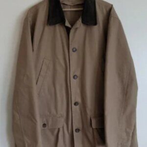 Land's End Men's Brown Barn Jacket XL – Leather Collar, Thinsulate Liner